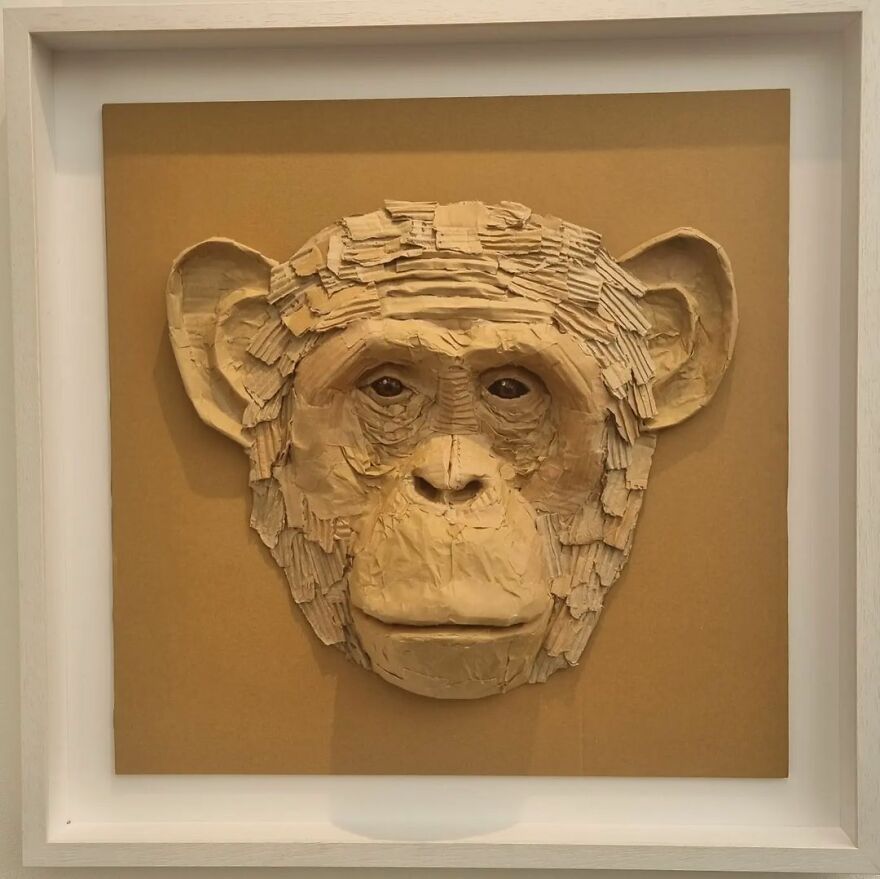 Artist Turns Cardboard And Other Discarded Materials Into Stunning Lifelike Animal Sculptures