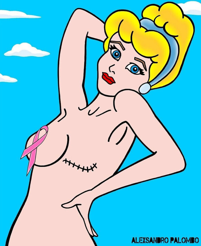 This Artist Created An Awareness Series By Portraying Cartoon Characters As Victims Of Violence Or Breast Cancer This Artist Created An Awareness Series By Portraying Cartoon Characters As Victims Of Violence Or Breast Cancer