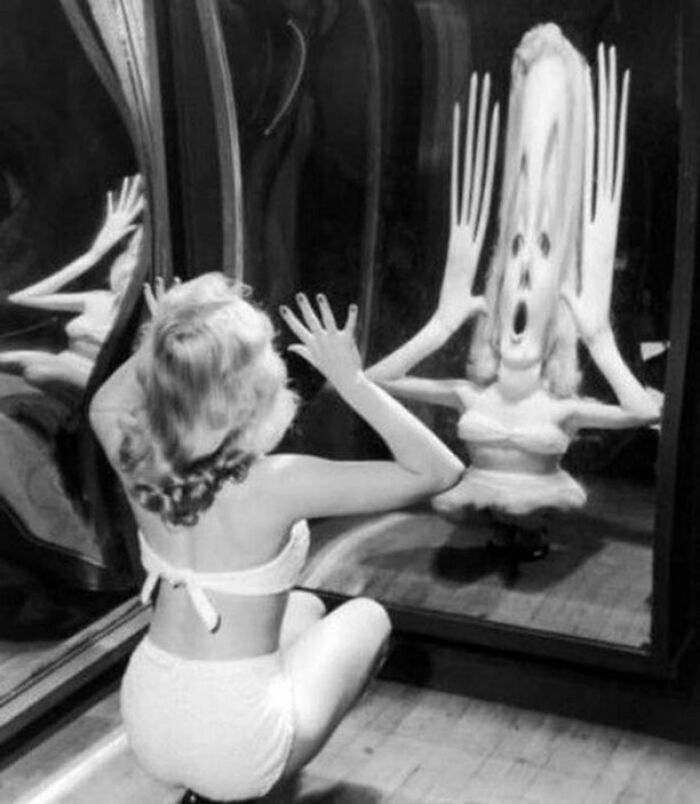 Marilyn Monroe And A Funhouse Mirror, 1950