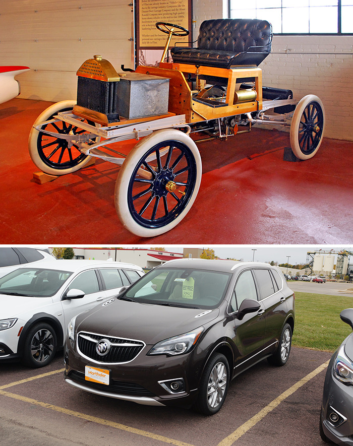 Buick Model B (1904) vs. Buick Envision Premium (2020)