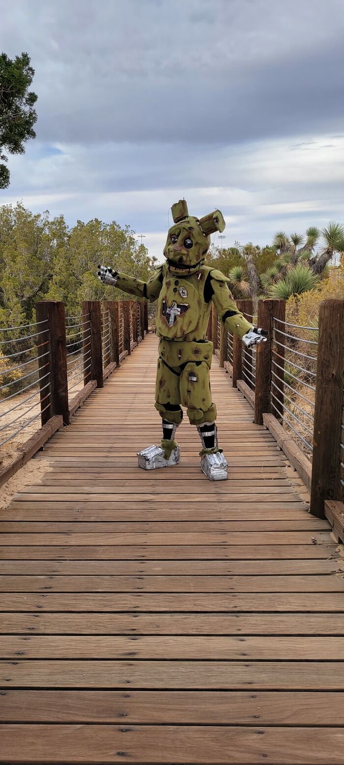 A Homemade Springtrap Cosplay, I Also Have A Double Bladed Lightsaber From Disneyland But I Like This More