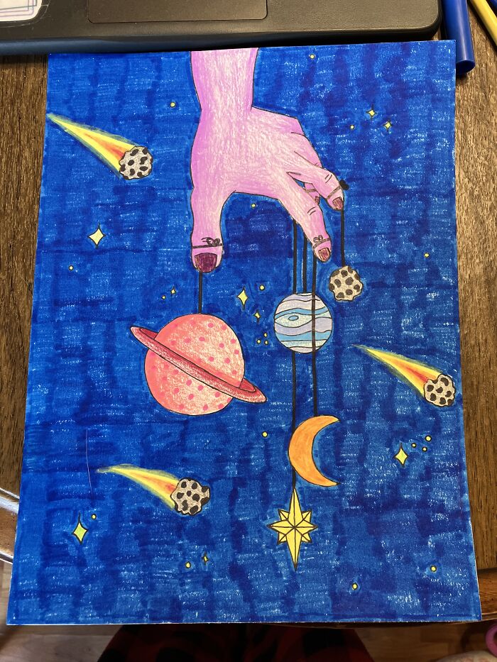 Being Stuck At Home With A Cold Can Spark Some Creativity! Needless To Say, My Blue Markers Are Now Dead