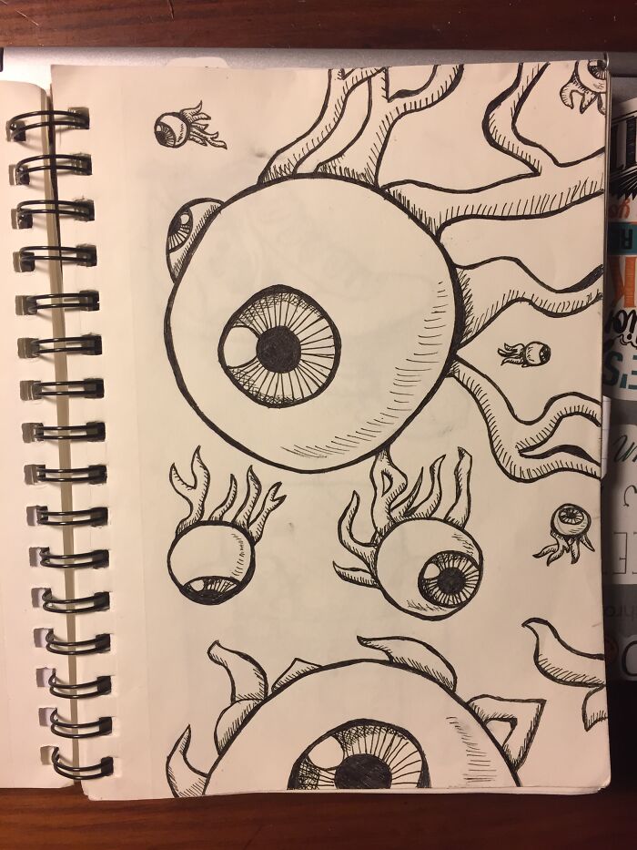 Eye See — Done With A Single Black Ballpoint Pen