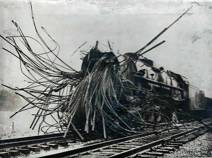 A C&o T-1 Steam Locomotive After A Boiler Explosion. This Photo Was Taken In 1943