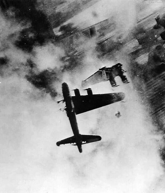 This Horrific Picture Is Part Of A Photo Sequence Taken By The Automatic Bomb Strike Camera Of A B-17