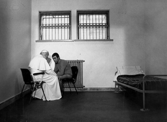 Pope Saint John Paul II Meets With Mehmet Agca, The Man Who Attempted To Assassinate Him, 1983