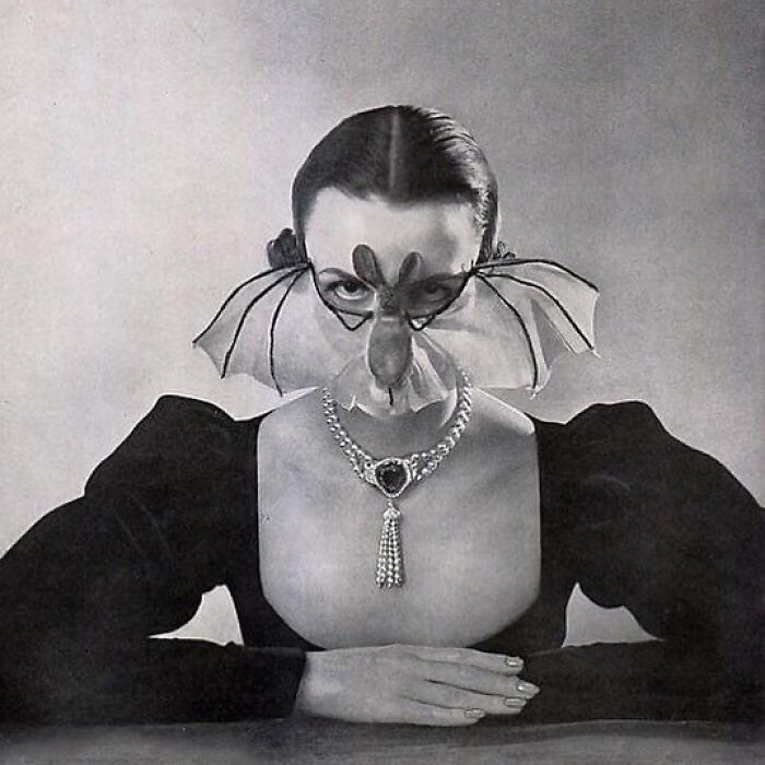 From A German Fashion Magazine In 1951, “The Bat” Was A Mask Created By French Make-Up Artist Fernand Aubry