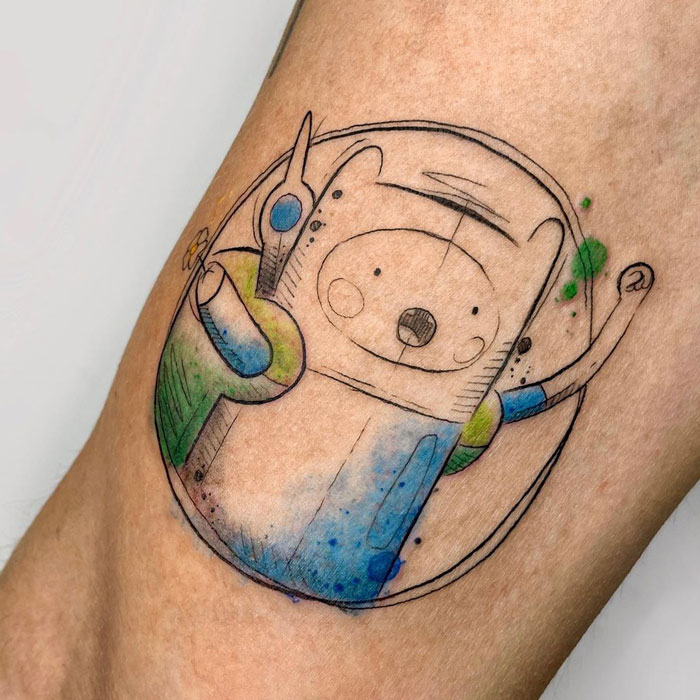 Finn from Adventure Time tattoo 