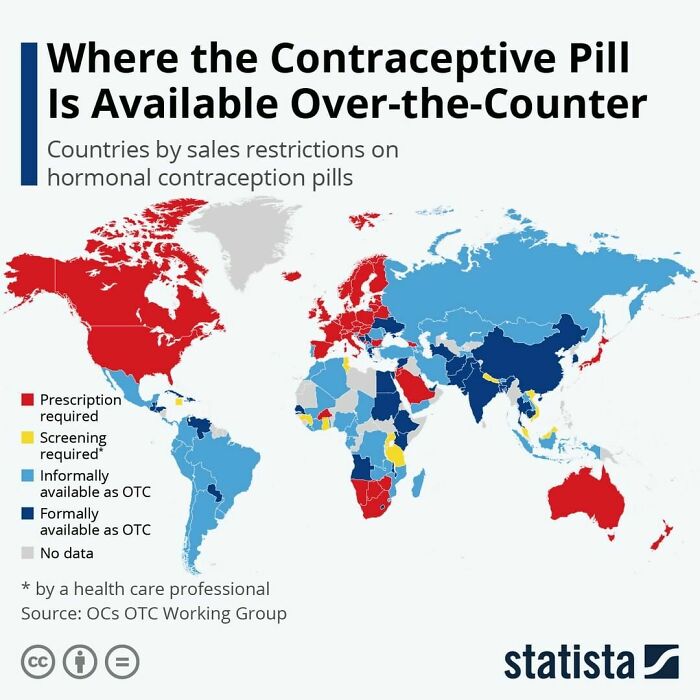 This Map Shows Countries By Sales Restrictions On Hormonal Contraception Pills
