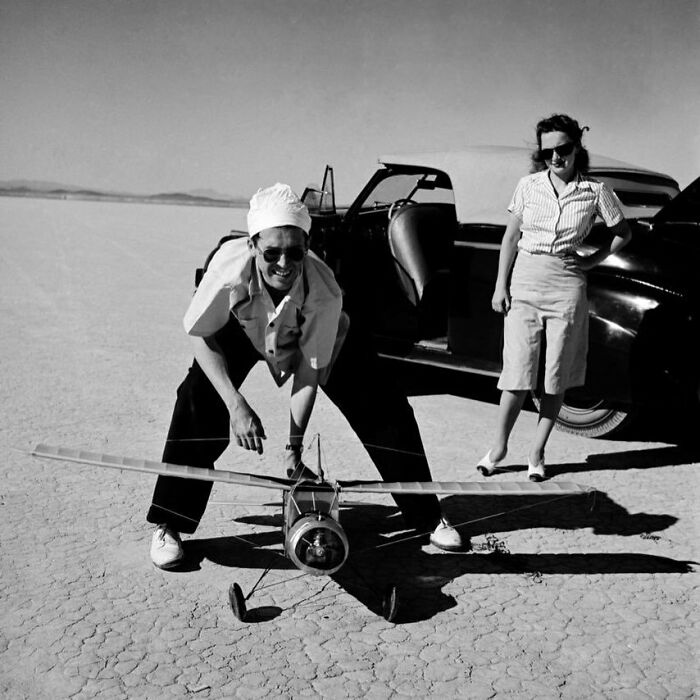James Stewart And Olivia De Havilland Testing Their Model Airplane, 1940