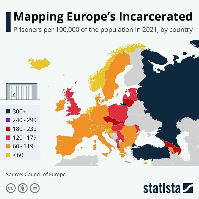 This Map Shows The Incarceration Rates Across Europe In 2021