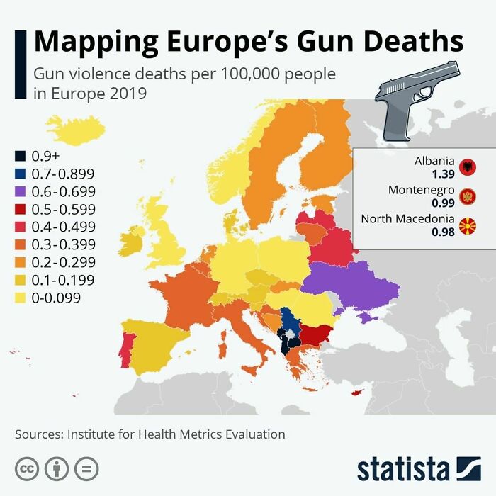 This Map Shows Gun Deaths In Europe In 2019