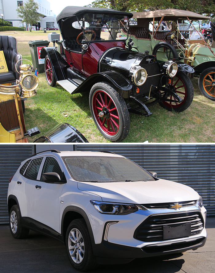 Chevrolet Series H-2 (1914) vs. Chevrolet Tracker 1.2 Turbo LS (2022)