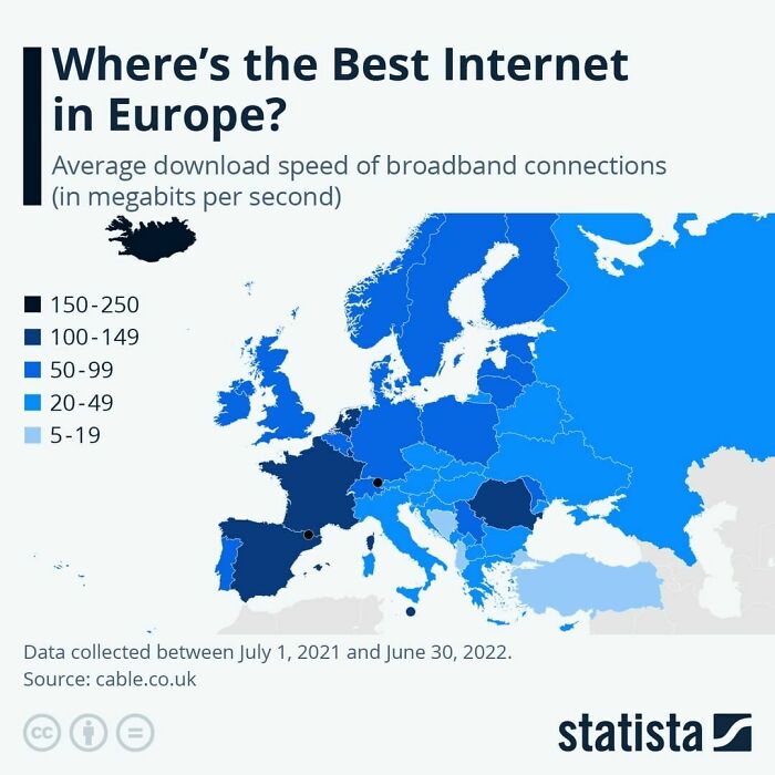 This Map Shows The European Countries With The Fastest Download Speeds In 2022