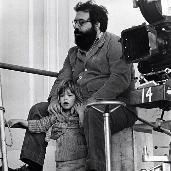 Francis Ford Coppola And His Daughter Sofia On The Set Of The Godfather Part II (1974) And New York Stories (1989)