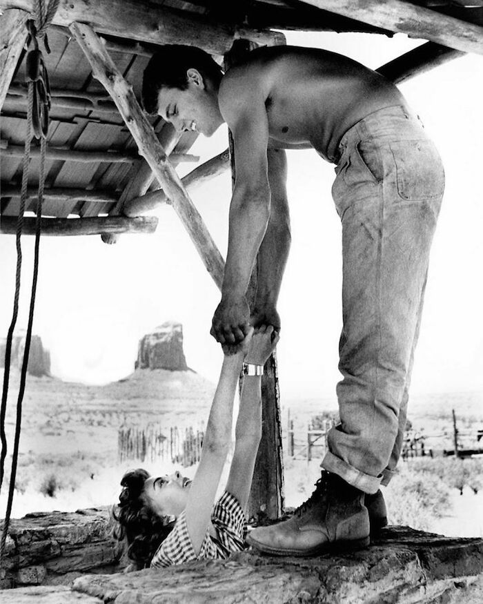 Patrick Wayne (Son Of John Wayne) And Natalie Wood Hanging Out On Location In Monument Valley, Az During The Production Of The Searchers, 1956