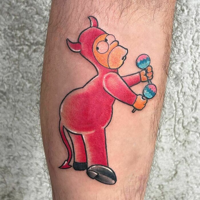 Evil Homer Simpson tattoo