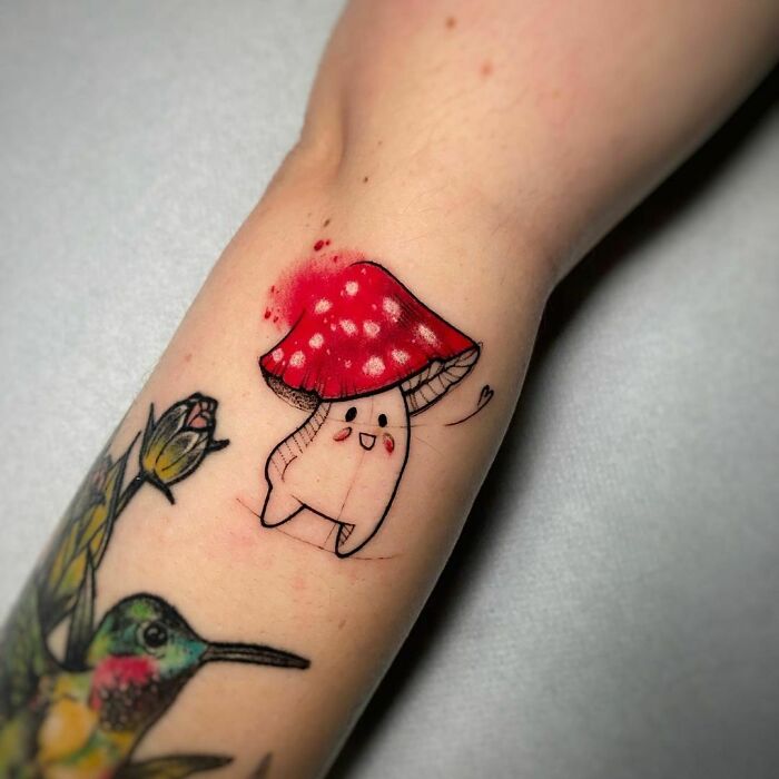 Cute Mushroom Tattoo