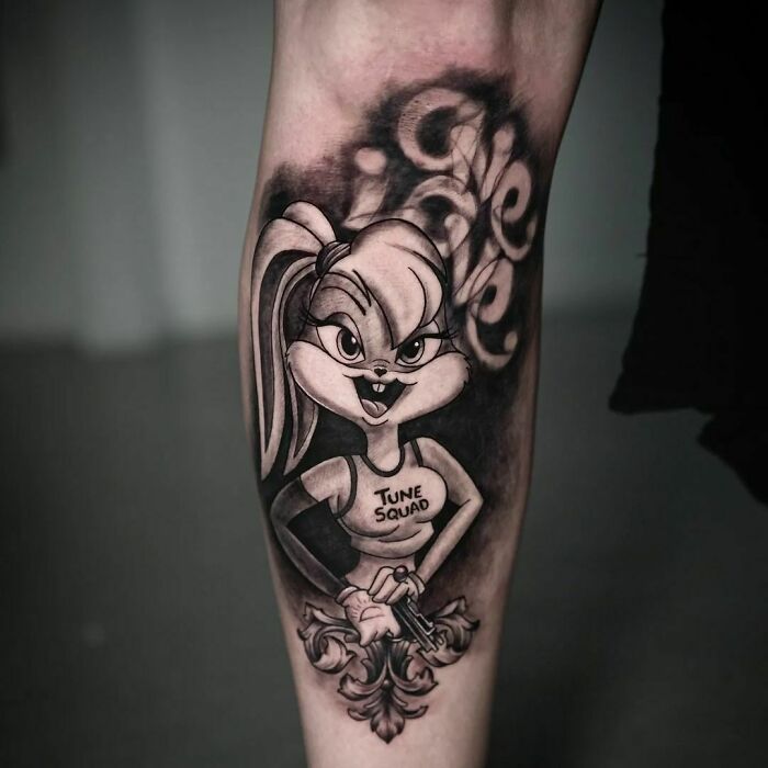 Looney Tunes cartoon character Lola Bunny arm tattoo