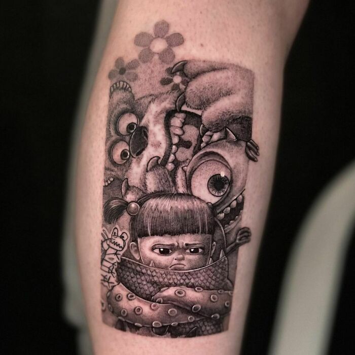Monsters, Inc. characters tattoo