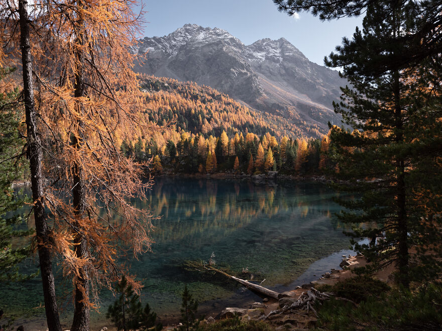Mountain Lake Saoseo In Graubünden
