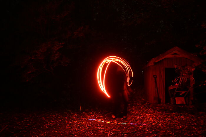 Playing With The Kid And My Bike Light.. Hedensted, Denmark