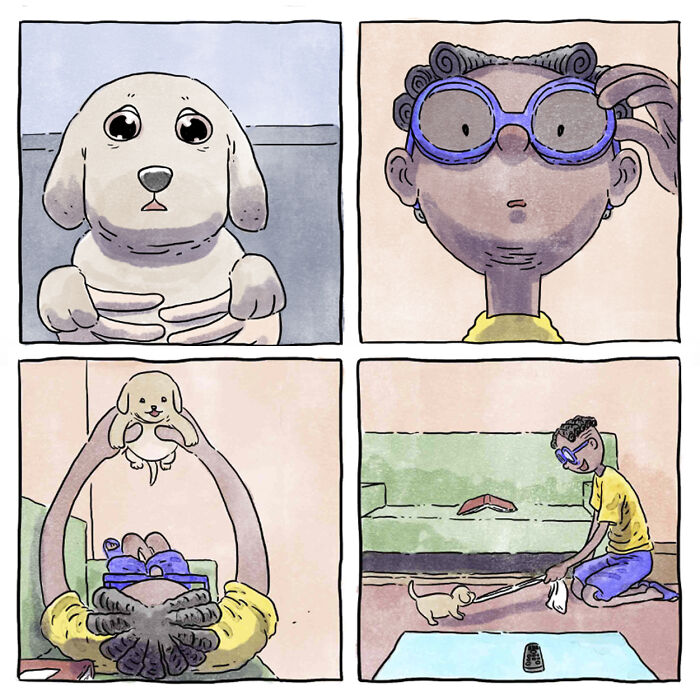 Este reconfortante cómic acerca de la vida con mascotas muestra que una imagen vale más que mil palabras