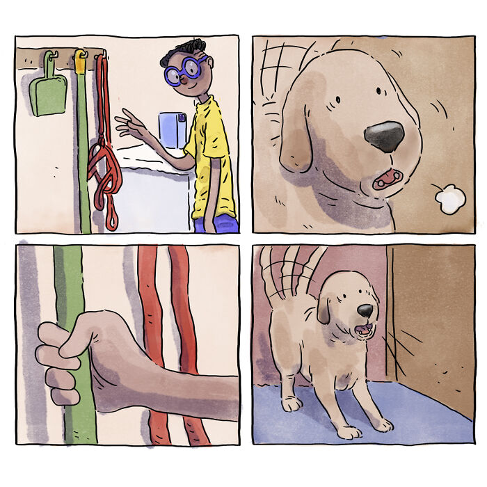 Este reconfortante cómic acerca de la vida con mascotas muestra que una imagen vale más que mil palabras