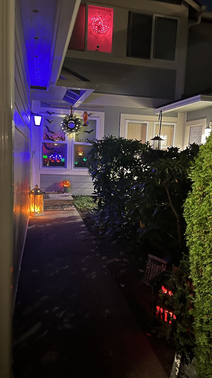 Halloween In My Windows And On My Front Patio/Walkway!