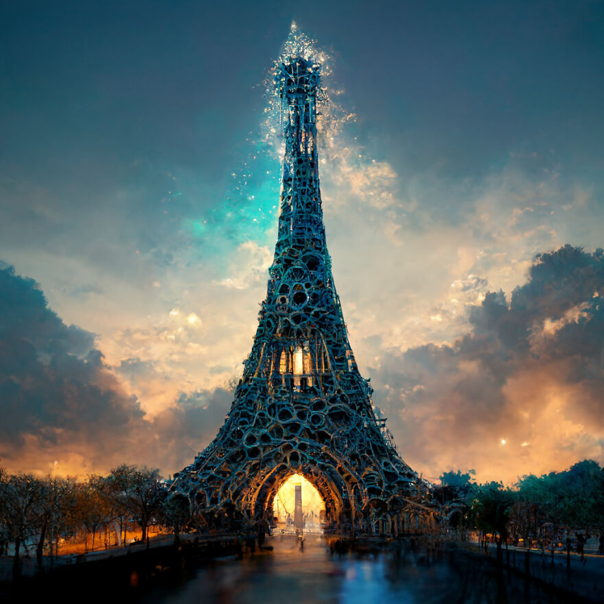 The Eiffel Tower In Paris, Reimagined In The Style Of Gaudi