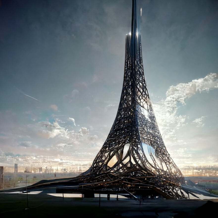 The Eiffel Tower In Paris, Redesigned In The Style Of Zaha Hadid