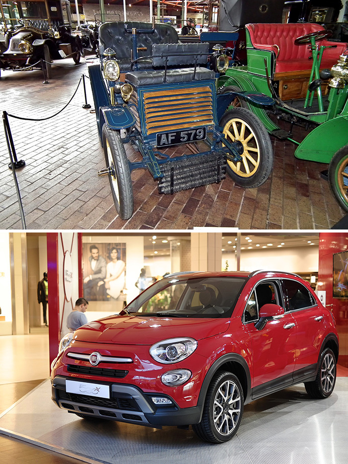 Fiat 3HP (1899) vs. Fiat 500X (2015)