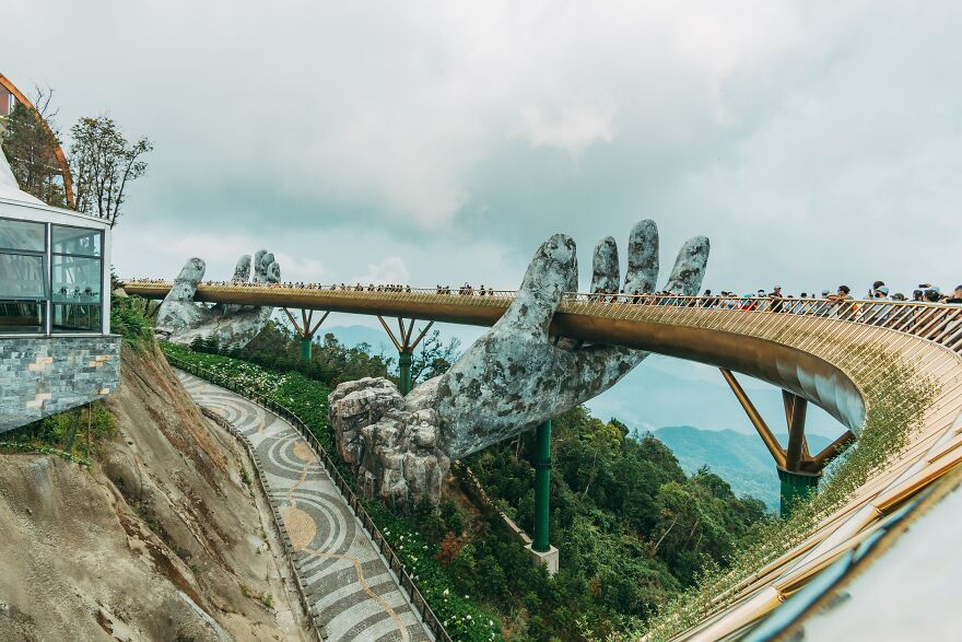 The Most Beautiful Golden Bridge In Vietnam At The Bana Hills The Most Beautiful Golden Bridge In Vietnam At The Bana Hills