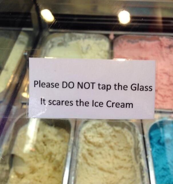 Tapping The Glass Makes The Ice Scream