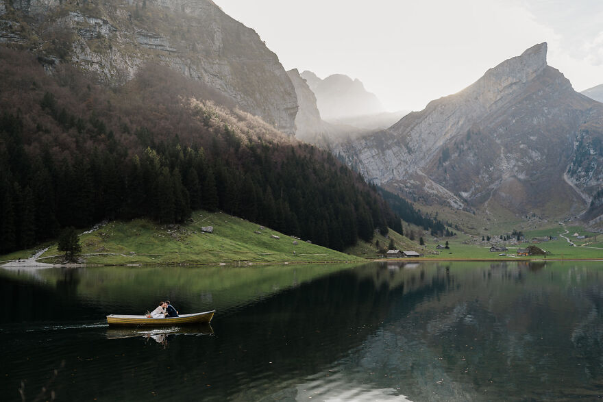Post-Ceremony Row Boat Ride In Appenzell, Switzerland