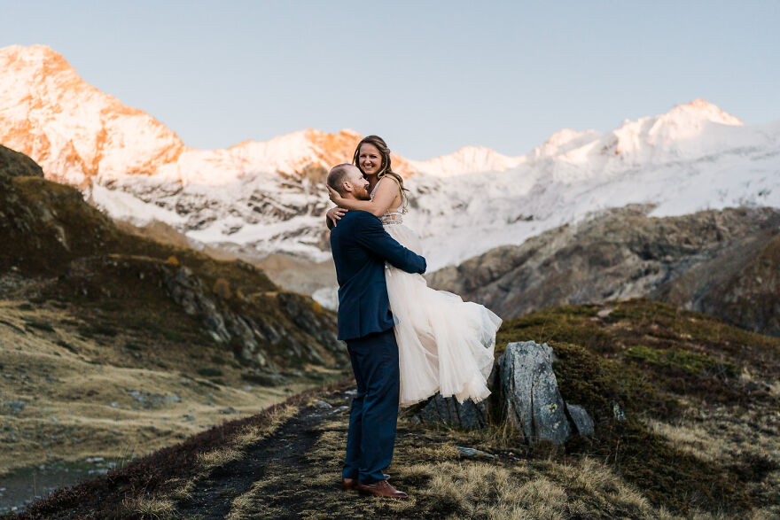 Snow-Capped October Elopement In Valais, Switzerland