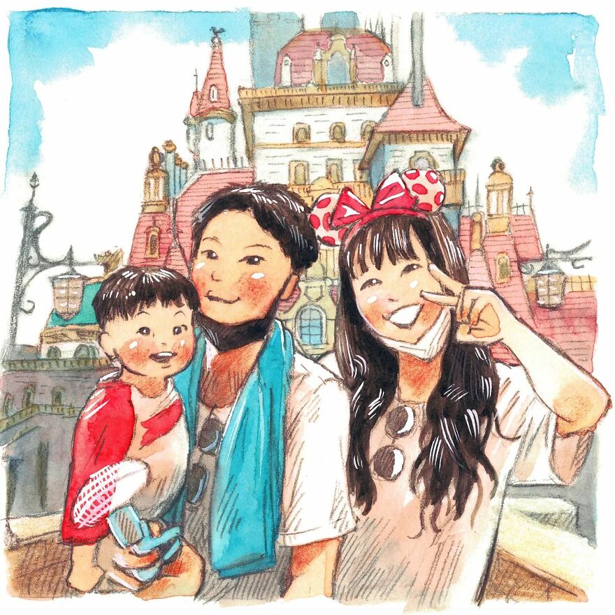 Japanese Artist Draws The Simplicity And Warmth Of People In Their Everyday Lives