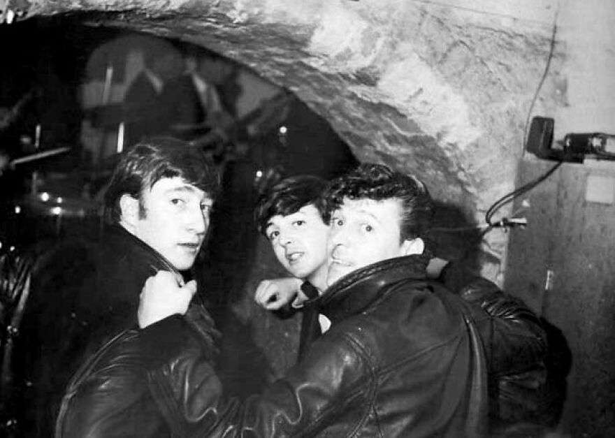 John And Paul With Gene Vincent At The Cavern Club
