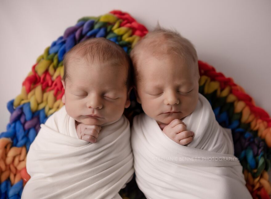 Newborn Boy Rainbow Baby Twins