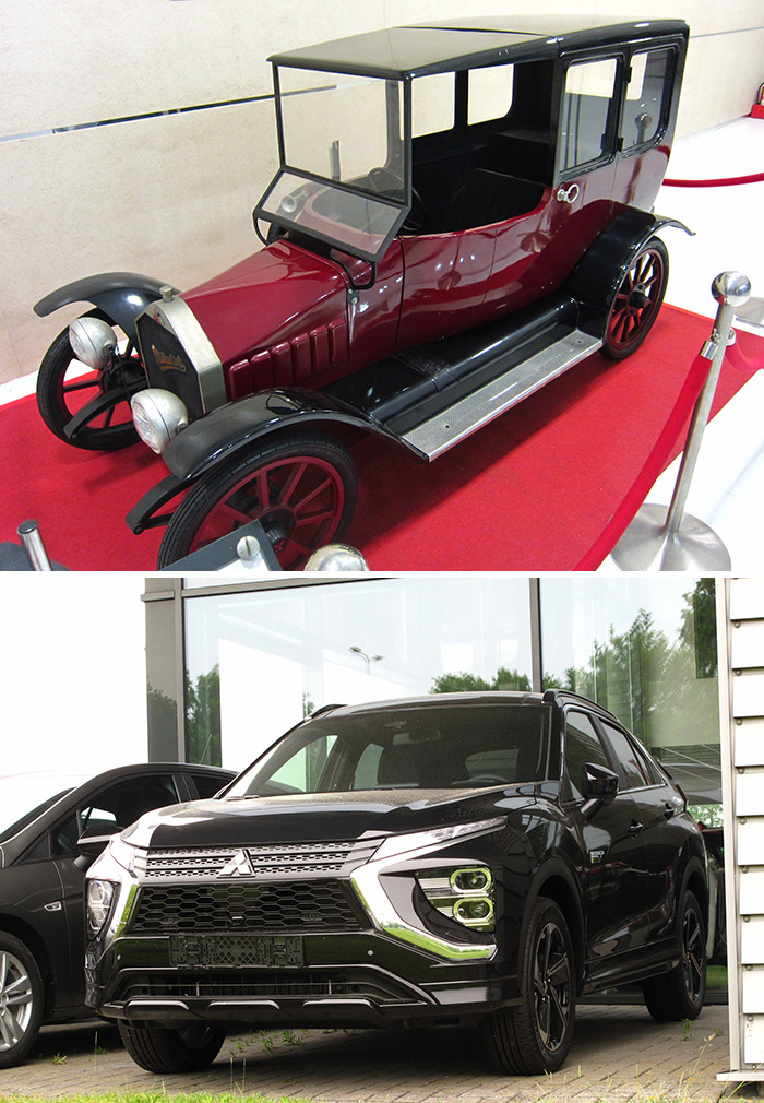 Mitsubishi Model A (1917) vs. Mitsubishi Eclipse Cross (2021)