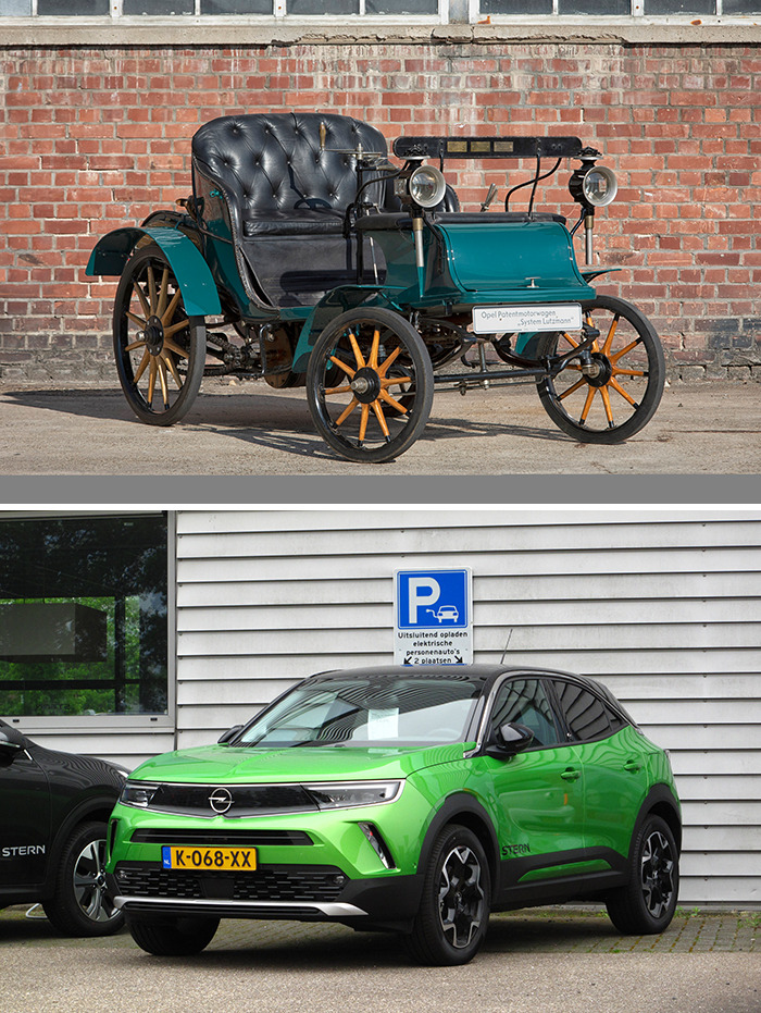 Opel Lutzmann (1899) vs. Opel Mokka-E (2021)