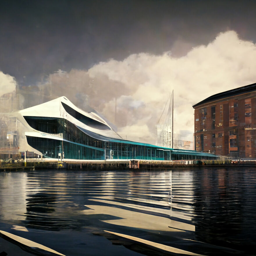 The Royal Albert Dock In Liverpool, England, Redesigned In The Style Of Zaha Hadid