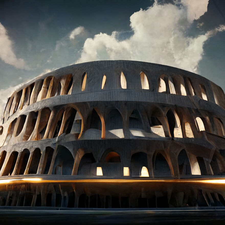 The Colosseum In Rome, Redesigned In The Style Of Zaha Hadid