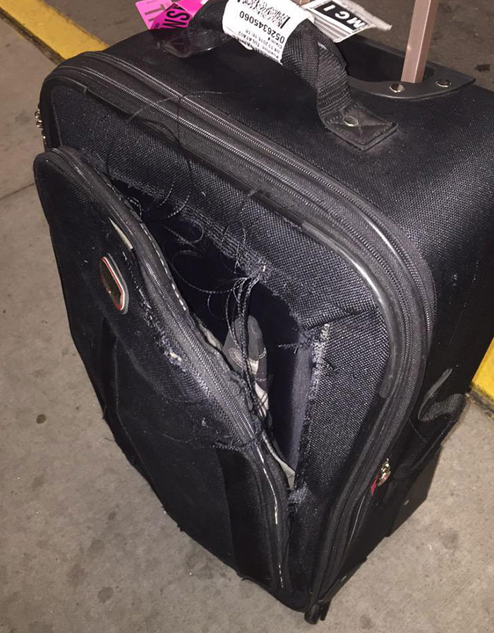 Just Got My Bag Off The Baggage Return In Kansas City And This Is What It Looked Like
