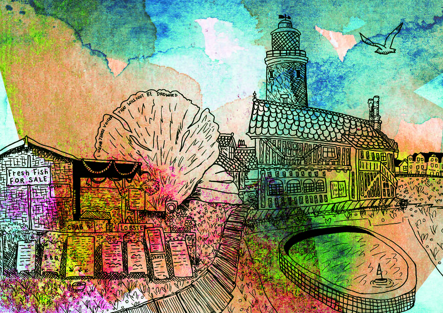 I Illustrated A Series Of Travel Drawings Inspired By My Homeland - East Anglia, UK (5 Pics)