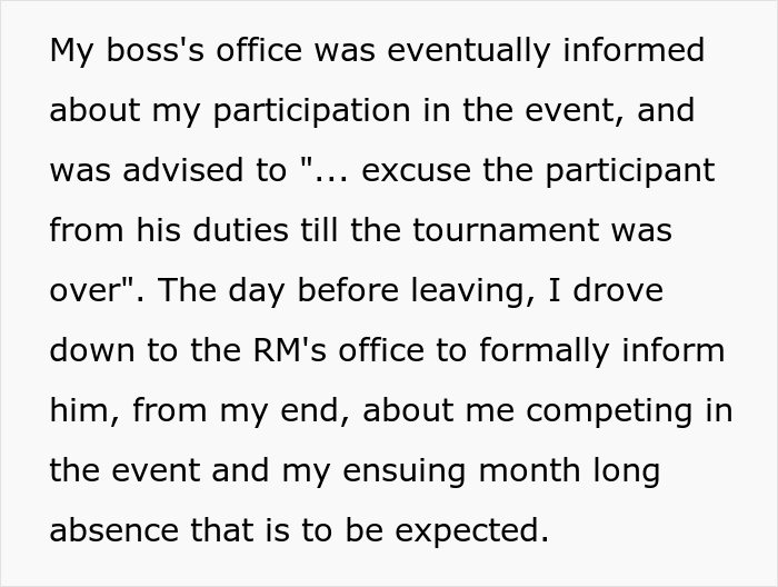 Employee Has Week-Long Planned Leave Canceled Due To Staff Shortage, Decides To Attend A Month-Long Company Event As Petty Revenge