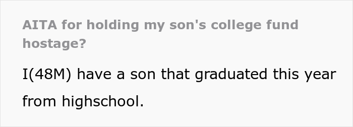 Son Faces Dad's "Ultimatum" After Refusing To Attend College And Wanting To Use His $400K Tuition Money For Starting A Business Son Faces Dad's "Ultimatum" After Refusing To Attend College And Wanting To Use His $400K Tuition Money For Starting A Business