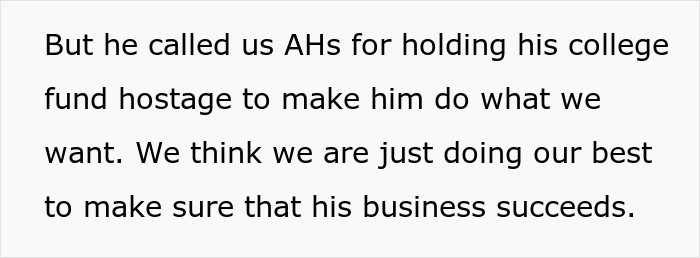 Son Faces Dad's "Ultimatum" After Refusing To Attend College And Wanting To Use His $400K Tuition Money For Starting A Business Son Faces Dad's "Ultimatum" After Refusing To Attend College And Wanting To Use His $400K Tuition Money For Starting A Business