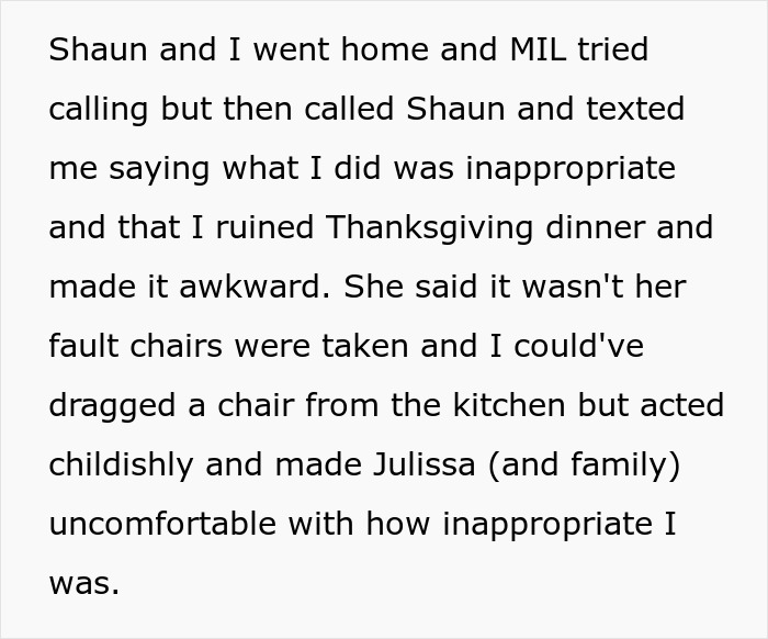 Woman asks if it was wrong to sit on husband's lap at Thanksgiving dinner