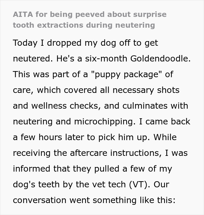 “I’m Upset That They Couldn’t Explain That Decision”: Guy Is Livid After Learning Vet Did A Surprise Tooth Extraction During His Pup’s Neutering